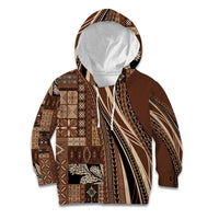 Pasifika Women's Day - Samoa Siapo Malu Tattoo Inspired Kid Hoodie Brown LT7 Hoodie Brown - Polynesian Pride