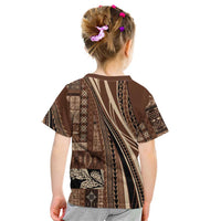 Pasifika Women's Day - Samoa Siapo Malu Tattoo Inspired Kid T Shirt Brown LT7 - Polynesian Pride