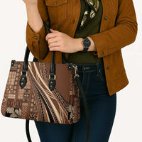 Pasifika Women's Day - Samoa Siapo Malu Tattoo Inspired Leather Bag Brown LT7 - Polynesian Pride
