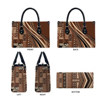 Pasifika Women's Day - Samoa Siapo Malu Tattoo Inspired Leather Bag Brown LT7 - Polynesian Pride