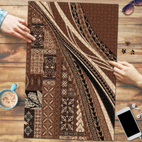 Pasifika Women's Day - Samoa Siapo Malu Tattoo Inspired Puzzle Brown LT7 Brown - Polynesian Pride