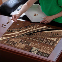 Pasifika Women's Day - Samoa Siapo Malu Tattoo Inspired Puzzle Brown LT7 - Polynesian Pride