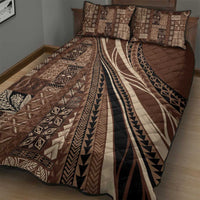 Pasifika Women's Day - Samoa Siapo Malu Tattoo Inspired Quilt Bed Set Brown LT7 - Polynesian Pride