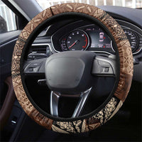 Pasifika Women's Day - Samoa Siapo Malu Tattoo Inspired Steering Wheel Cover Brown LT7 - Polynesian Pride