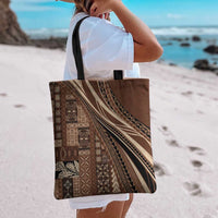 Pasifika Women's Day - Samoa Siapo Malu Tattoo Inspired Tote Bag Brown LT7 - Polynesian Pride