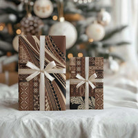 Pasifika Women's Day - Samoa Siapo Malu Tattoo Inspired Wrapping Paper Brown LT7 - Polynesian Pride