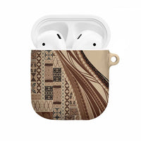 Pasifika Women's Day - Samoa Siapo Malu Tattoo Inspired AirPods Case Beige LT7 Beige - Polynesian Pride