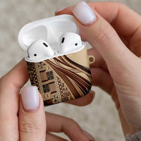 Pasifika Women's Day - Samoa Siapo Malu Tattoo Inspired AirPods Case Beige LT7 - Polynesian Pride