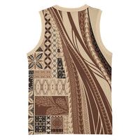 Pasifika Women's Day - Samoa Siapo Malu Tattoo Inspired Basketball Jersey Beige LT7 - Polynesian Pride