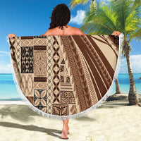 Pasifika Women's Day - Samoa Siapo Malu Tattoo Inspired Beach Blanket Beige LT7 - Polynesian Pride