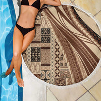 Pasifika Women's Day - Samoa Siapo Malu Tattoo Inspired Beach Blanket Beige LT7 - Polynesian Pride