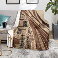 Pasifika Women's Day - Samoa Siapo Malu Tattoo Inspired Blanket Beige LT7 - Polynesian Pride