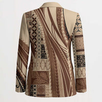 Pasifika Women's Day - Samoa Siapo Malu Tattoo Inspired Blazer Beige LT7 - Polynesian Pride