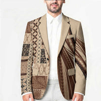 Pasifika Women's Day - Samoa Siapo Malu Tattoo Inspired Blazer Beige LT7 - Polynesian Pride