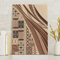 Pasifika Women's Day - Samoa Siapo Malu Tattoo Inspired Canvas Wall Art Beige LT7 Without Frame Beige - Polynesian Pride
