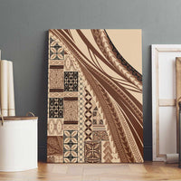 Pasifika Women's Day - Samoa Siapo Malu Tattoo Inspired Canvas Wall Art Beige LT7 - Polynesian Pride