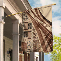 Pasifika Women's Day - Samoa Siapo Malu Tattoo Inspired Garden Flag Beige LT7 House Flag Beige - Polynesian Pride