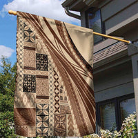 Pasifika Women's Day - Samoa Siapo Malu Tattoo Inspired Garden Flag Beige LT7 - Polynesian Pride