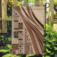 Pasifika Women's Day - Samoa Siapo Malu Tattoo Inspired Garden Flag Beige LT7 Garden Flag Beige - Polynesian Pride