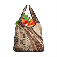 Pasifika Women's Day - Samoa Siapo Malu Tattoo Inspired Grocery Bag Beige LT7 1-pack One Size Beige - Polynesian Pride