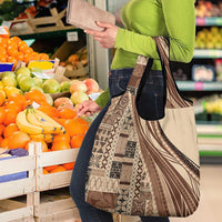 Pasifika Women's Day - Samoa Siapo Malu Tattoo Inspired Grocery Bag Beige LT7 - Polynesian Pride