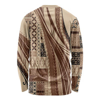 Pasifika Women's Day - Samoa Siapo Malu Tattoo Inspired Long Sleeve Shirt Beige LT7 - Polynesian Pride