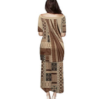 Pasifika Women's Day - Samoa Siapo Malu Tattoo Inspired Puletasi Beige LT7 - Polynesian Pride