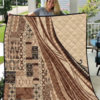 Pasifika Women's Day - Samoa Siapo Malu Tattoo Inspired Quilt Beige LT7 Beige - Polynesian Pride