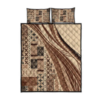 Pasifika Women's Day - Samoa Siapo Malu Tattoo Inspired Quilt Bed Set Beige LT7 - Polynesian Pride