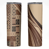 Pasifika Women's Day - Samoa Siapo Malu Tattoo Inspired Skinny Tumbler Beige LT7 Beige - Polynesian Pride