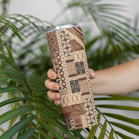 Pasifika Women's Day - Samoa Siapo Malu Tattoo Inspired Skinny Tumbler Beige LT7 - Polynesian Pride