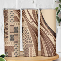 Pasifika Women's Day - Samoa Siapo Malu Tattoo Inspired Skinny Tumbler Beige LT7 - Polynesian Pride
