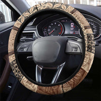 Pasifika Women's Day - Samoa Siapo Malu Tattoo Inspired Steering Wheel Cover Beige LT7 - Polynesian Pride
