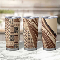 Pasifika Women's Day - Samoa Siapo Malu Tattoo Inspired Tumbler Cup Beige LT7 - Polynesian Pride
