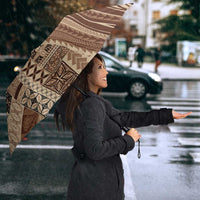Pasifika Women's Day - Samoa Siapo Malu Tattoo Inspired Umbrella Beige LT7 - Polynesian Pride
