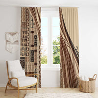 Pasifika Women's Day - Samoa Siapo Malu Tattoo Inspired Window Curtain Beige LT7 - Polynesian Pride