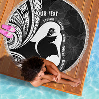 Mother's Day Beach Blanket Polynesia Vintage Hibiscus - Black LT7 - Polynesian Pride