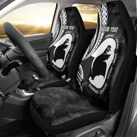 Mother's Day Car Seat Cover Polynesia Vintage Hibiscus - Black