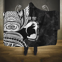 Mother's Day Hooded Blanket Polynesia Vintage Hibiscus - Black LT7 One Size Black - Polynesian Pride