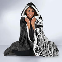 Mother's Day Hooded Blanket Polynesia Vintage Hibiscus - Black LT7 - Polynesian Pride