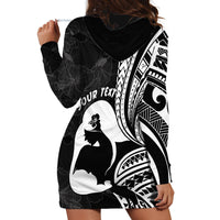 Mother's Day Hoodie Dress Polynesia Vintage Hibiscus - Black LT7 - Polynesian Pride