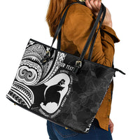 Mother's Day Leather Tote Bag Polynesia Vintage Hibiscus - Black LT7 - Polynesian Pride