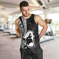 Mother's Day Men Tank Top Polynesia Vintage Hibiscus - Black LT7 Black - Polynesian Pride