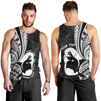 Mother's Day Men Tank Top Polynesia Vintage Hibiscus - Black LT7 - Polynesian Pride
