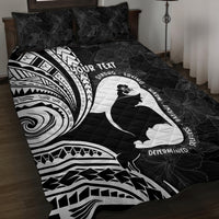 Mother's Day Quilt Bed Set Polynesia Vintage Hibiscus - Black LT7 Black - Polynesian Pride