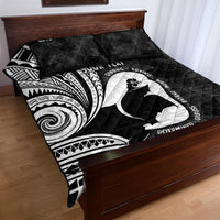 Mother's Day Quilt Bed Set Polynesia Vintage Hibiscus - Black LT7 - Polynesian Pride