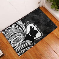 Mother's Day Rubber Doormat Polynesia Vintage Hibiscus - Black LT7 Black - Polynesian Pride