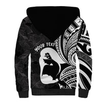 Mother's Day Sherpa Hoodie Polynesia Vintage Hibiscus - Black LT7 - Polynesian Pride