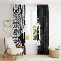 Mother's Day Window Curtain Polynesia Vintage Hibiscus - Black LT7 - Polynesian Pride