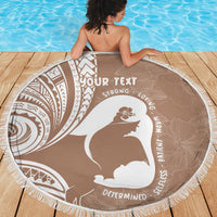 Mother's Day Beach Blanket Polynesia Vintage Hibiscus - Brown LT7 - Polynesian Pride